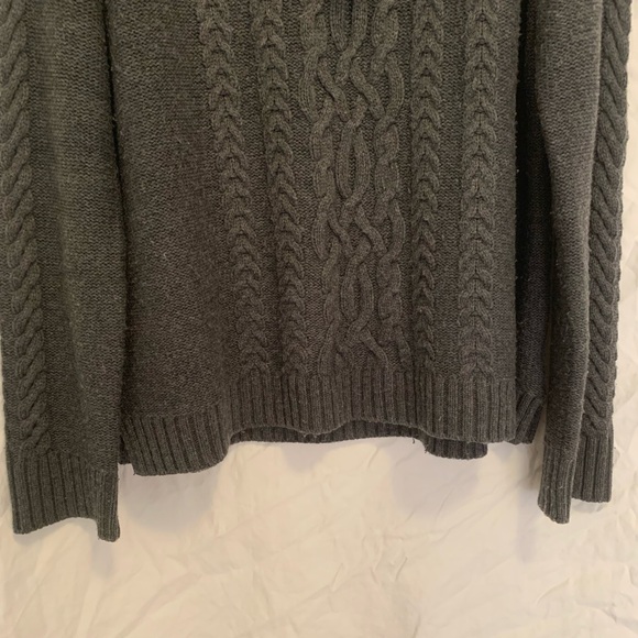 Joie Viviam Fringe Knit Wool/Cashmere Blend Turtleneck Cableknit Sweater - Picture 7 of 16